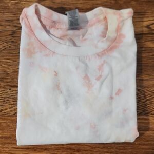 Gildan Kids Short Sleeve Tie-Dye Tee - White and Pink